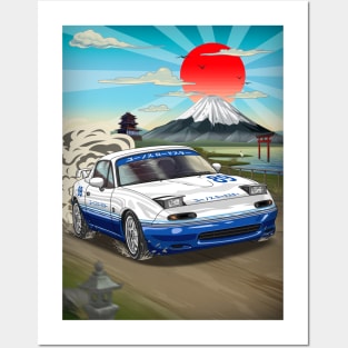 Mazda Miata Eunos Roadster Japanese Art Posters and Art